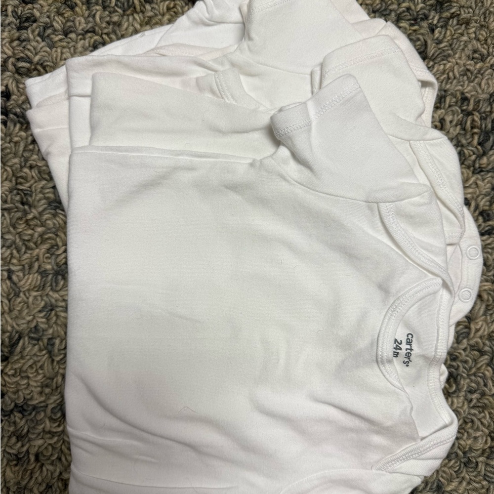 Pack of 5 Carter's Soft White Baby Bodysuits